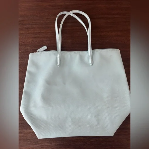 Lacoste Blue Tote Bag Minimalist Design Spacious shopper zip closure - Picture 12 of 15